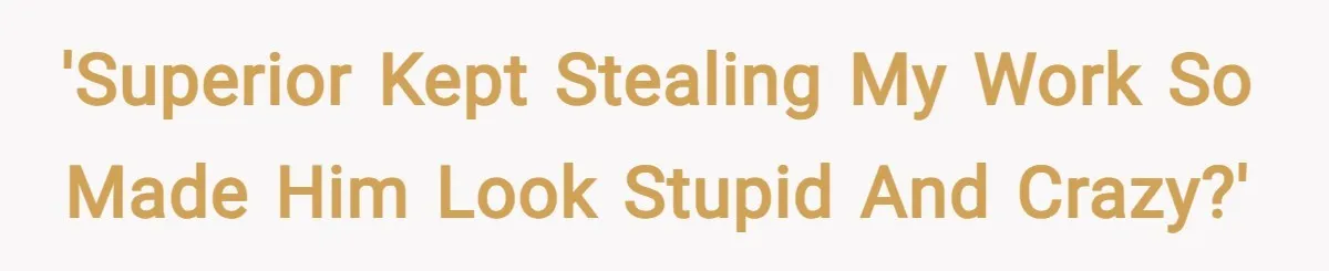 'Superior kept stealing my work so made him look stupid and crazy?'