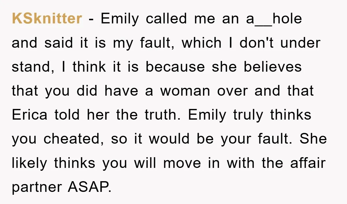 KSknitter − Emily called me an a__hole and said it is my fault, which I don't under stand, I think it is because she believes that you did have a...
