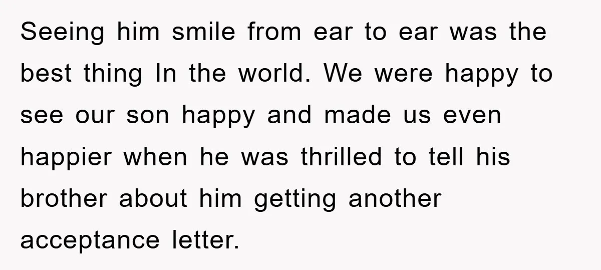 Seeing him smile from ear to ear was the best thing In the world. We were happy to see our son happy and made us even happier when he was...