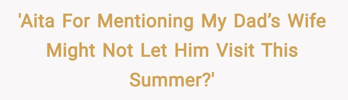 'AITA for mentioning my dad’s wife might not let him visit this summer?'