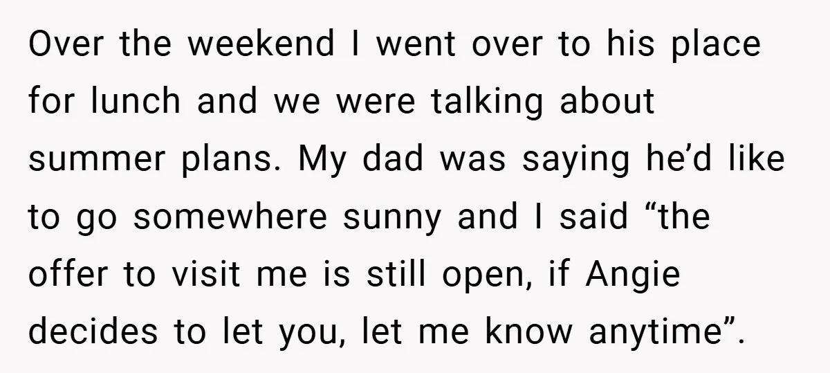 Over the weekend I went over to his place for lunch and we were talking about summer plans. My dad was saying he’d like to go somewhere sunny and I...