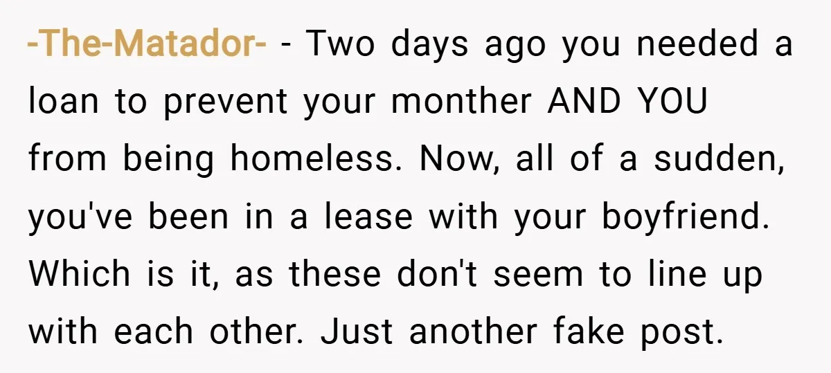 -The-Matador- − Two days ago you needed a loan to prevent your monther AND YOU from being homeless. Now, all of a sudden, you've been in a lease with your...