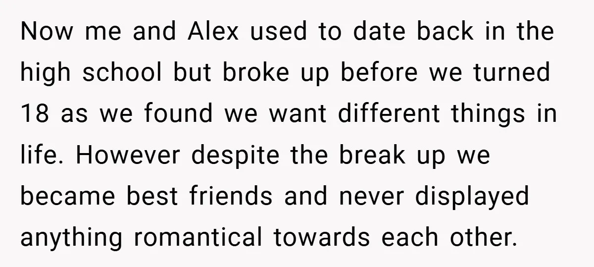 Now me and Alex used to date back in the high school but broke up before we turned 18 as we found we want different things in life. However despite...