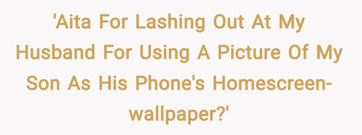'AITA for lashing out at my husband for using a picture of my son as his phone's homescreen-wallpaper?'