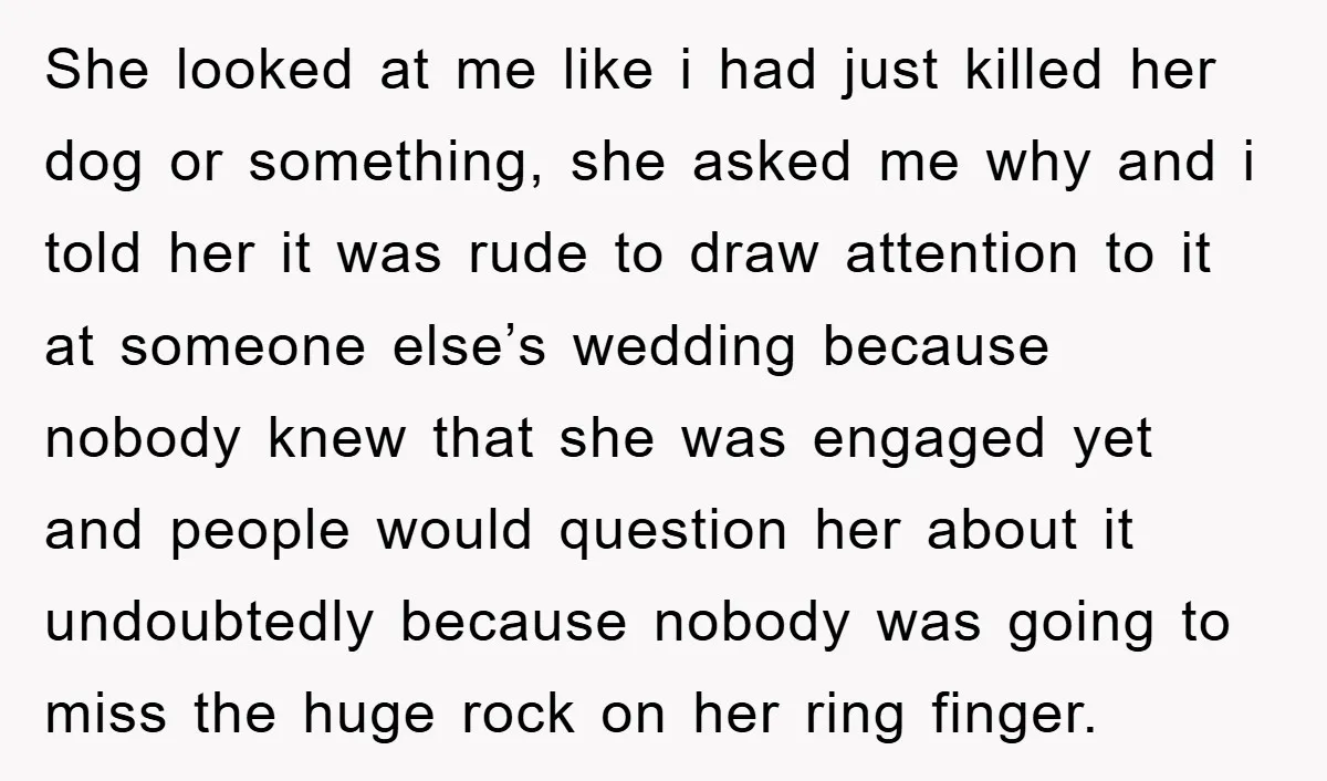 She looked at me like i had just killed her dog or something, she asked me why and i told her it was rude to draw attention to it at...