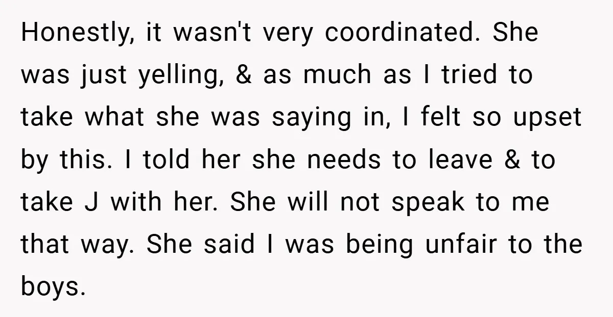 Honestly, it wasn't very coordinated. She was just yelling, & as much as I tried to take what she was saying in, I felt so upset by this. I told...