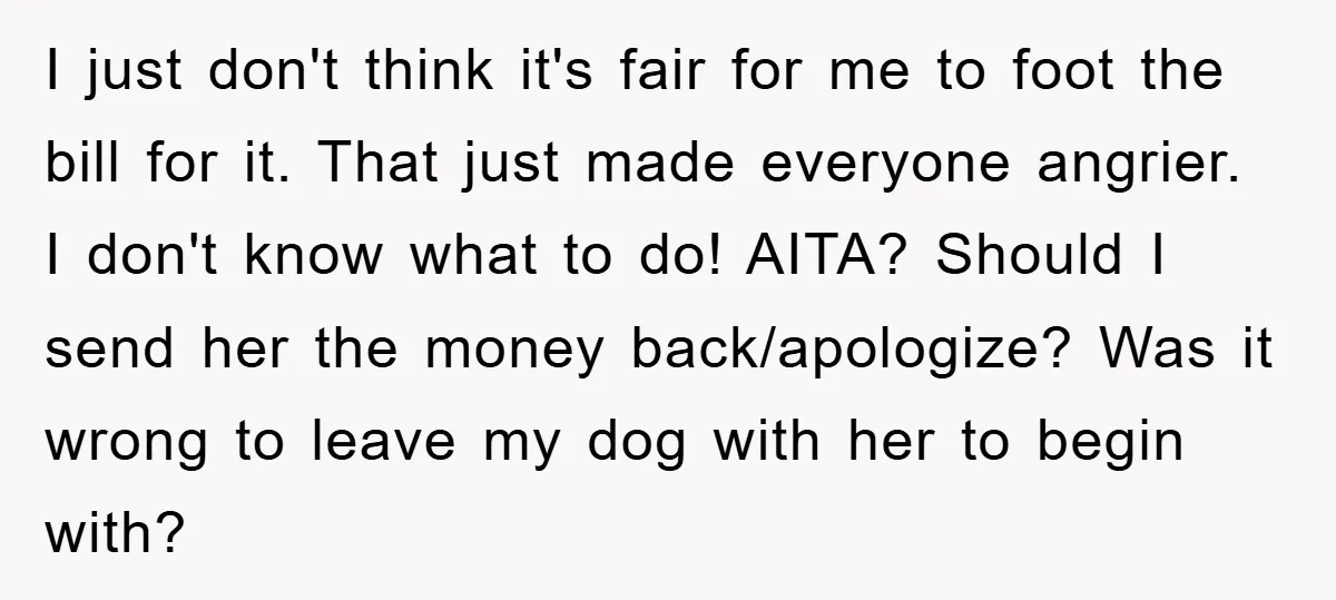 I just don't think it's fair for me to foot the bill for it. That just made everyone angrier. I don't know what to do! AITA? Should I send her...