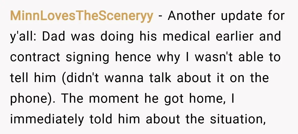 MinnLovesTheSceneryy − Another update for y'all: Dad was doing his medical earlier and contract signing hence why I wasn't able to tell him (didn't wanna talk about it on the...
