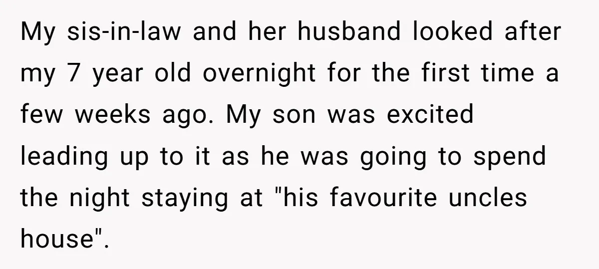 My sis-in-law and her husband looked after my 7 year old overnight for the first time a few weeks ago. My son was excited leading up to it as he...
