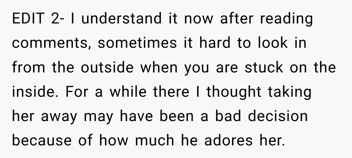 EDIT 2- I understand it now after reading comments, sometimes it hard to look in from the outside when you are stuck on the inside. For a while there I...