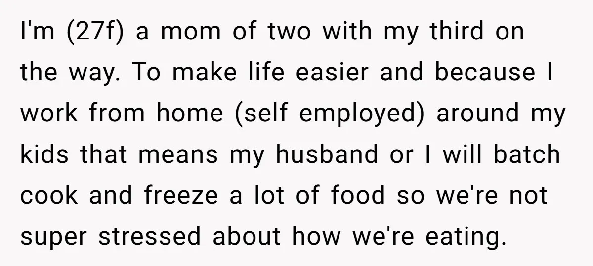 I'm (27f) a mom of two with my third on the way. To make life easier and because I work from home (self employed) around my kids that means my...