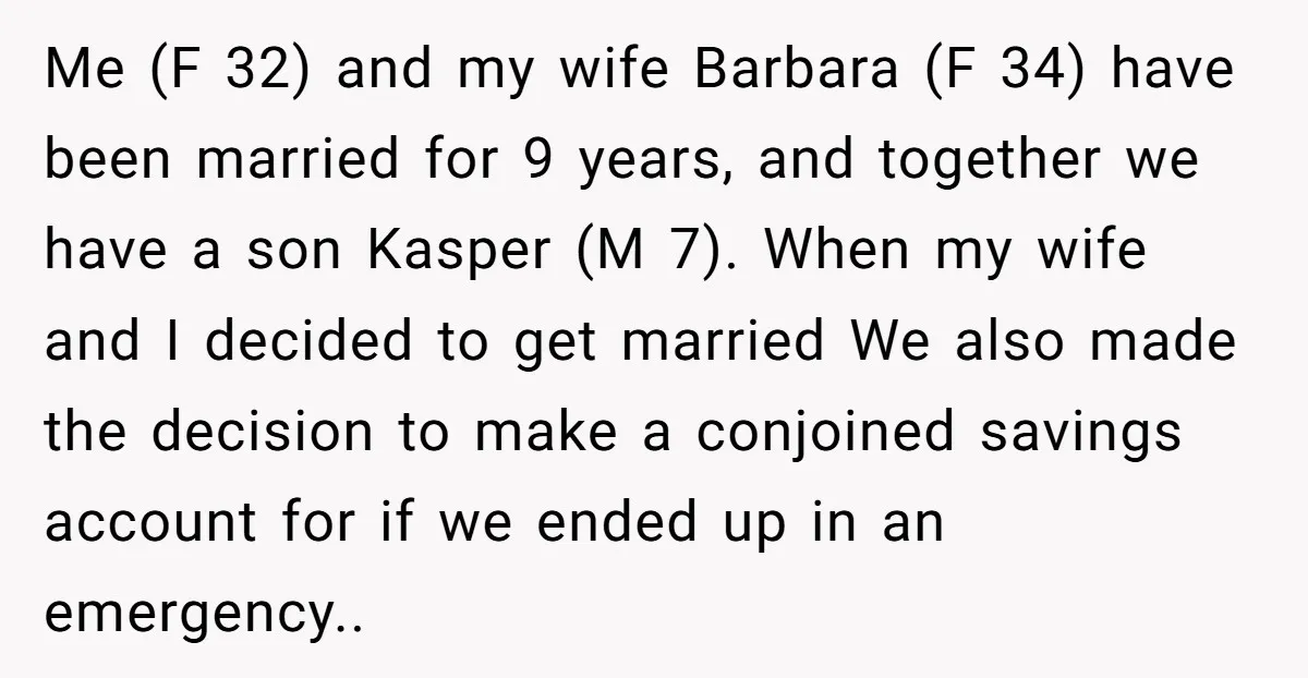 Me (F 32) and my wife Barbara (F 34) have been married for 9 years, and together we have a son Kasper (M 7). When my wife and I decided...