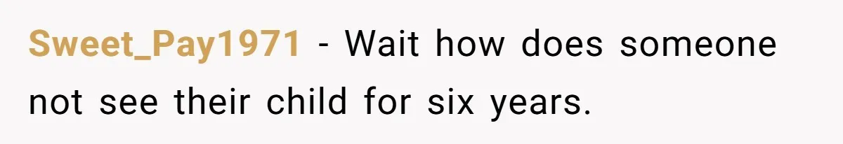 Sweet_Pay1971 - Wait how does someone not see their child for six years.