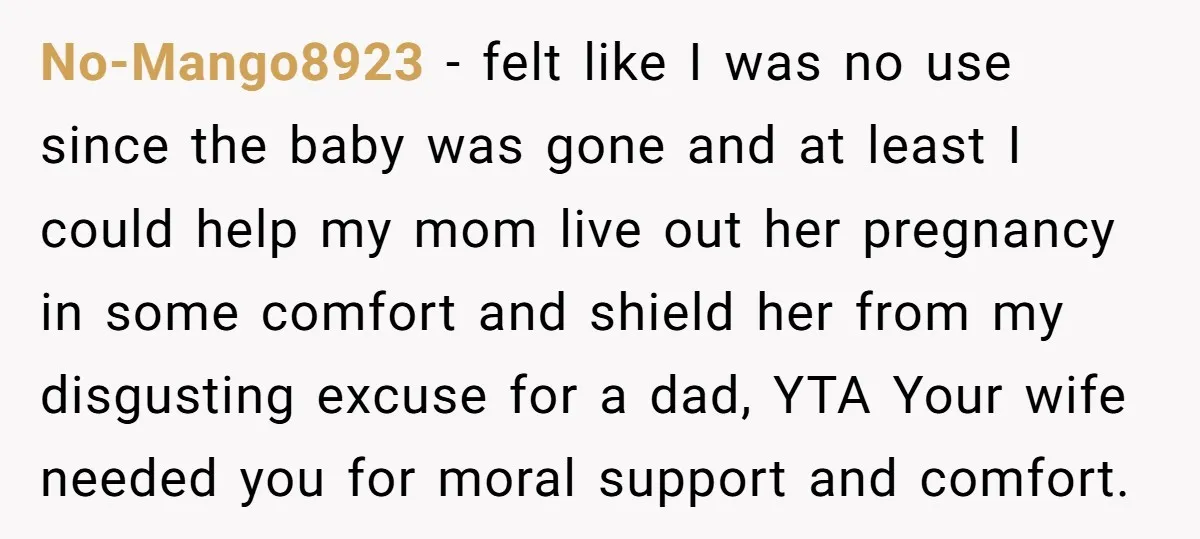 No-Mango8923 − felt like I was no use since the baby was gone and at least I could help my mom live out her pregnancy in some comfort and shield...