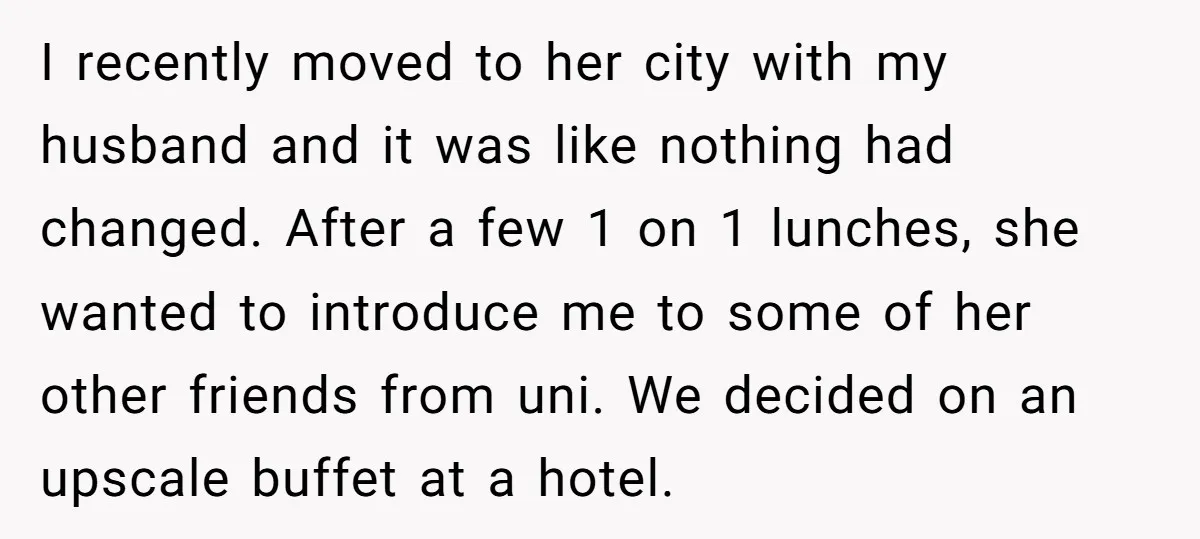 I recently moved to her city with my husband and it was like nothing had changed. After a few 1 on 1 lunches, she wanted to introduce me to some...