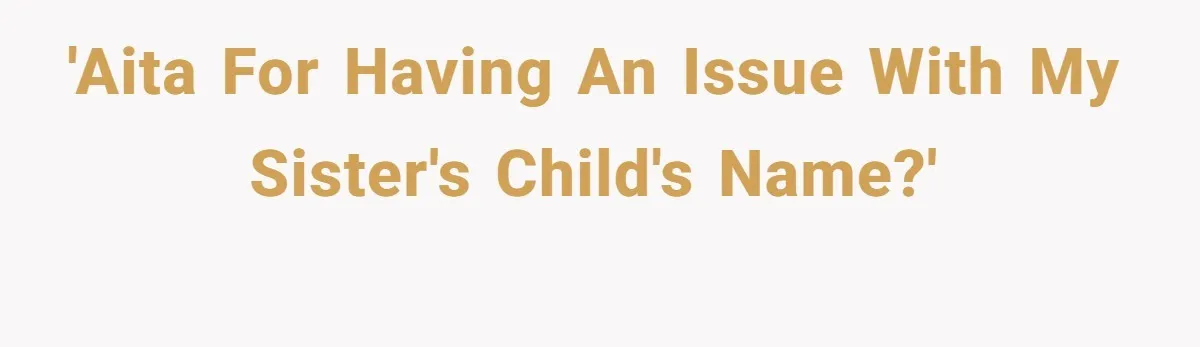 'AITA for having an issue with my sister's child's name?'