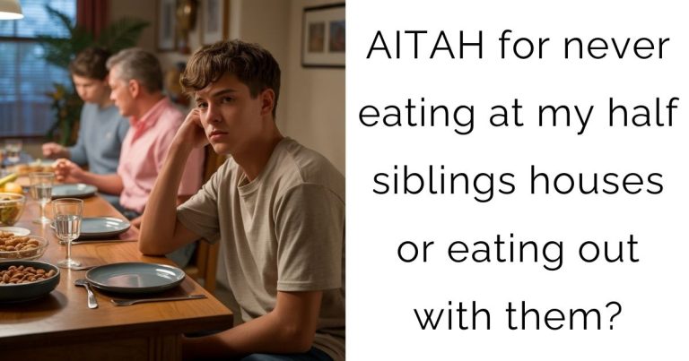 AITAH for never eating at my half siblings houses or eating out with them?