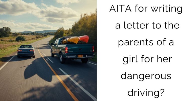 AITA for writing a letter to the parents of a girl for her dangerous driving?