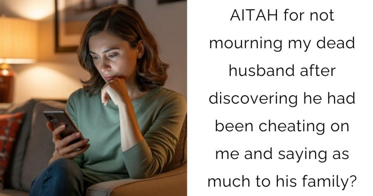AITAH for not mourning my dead husband after discovering he had been cheating on me and saying as much to his family?