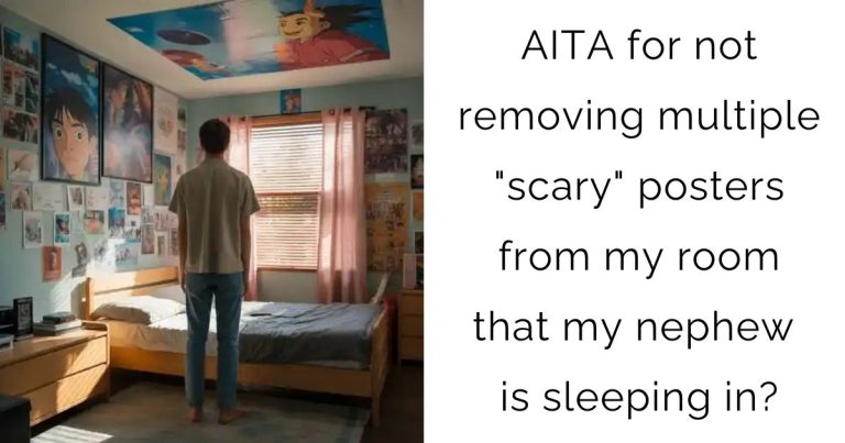 AITA for not removing multiple “scary” posters from my room that my nephew is sleeping in?