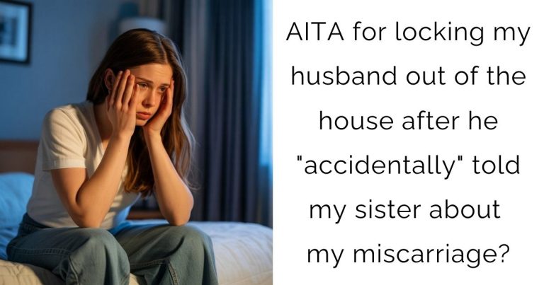 AITA for locking my husband out of the house after he “accidentally” told my sister about my miscarriage?