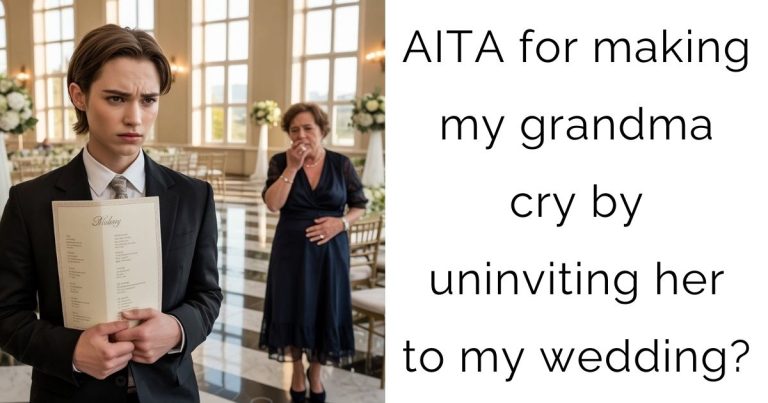 AITA for making my grandma cry by uninviting her to my wedding?