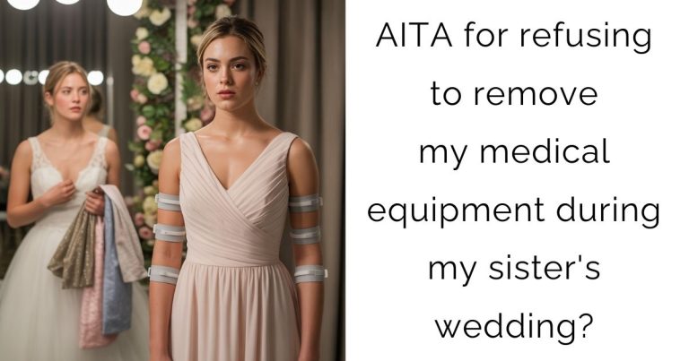 AITA for refusing to remove my medical equipment during my sister’s wedding?