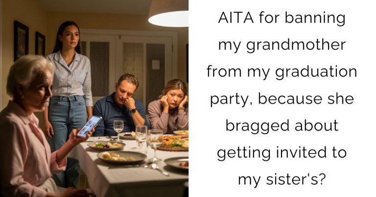 AITA for banning my grandmother from my graduation party, because she bragged about getting invited to my sister’s?