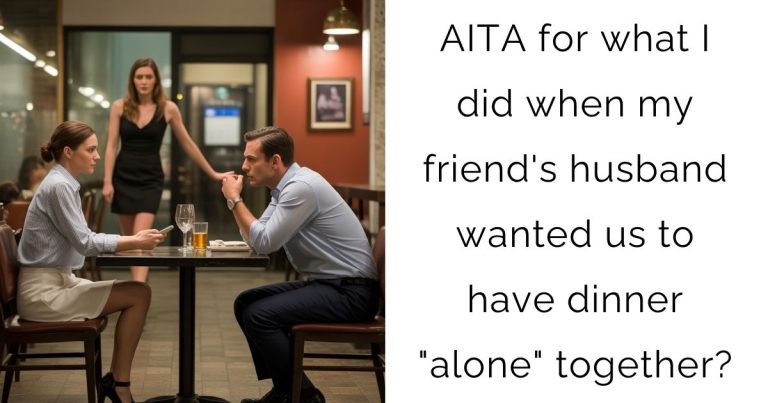 AITA for what I did when my friend’s husband wanted us to have dinner “alone” together?