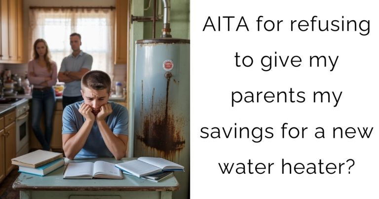 AITA for refusing to give my parents my savings for a new water heater?