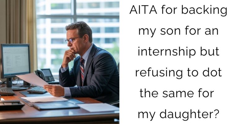 AITA for backing my son for an internship but refusing to dot the same for my daughter?