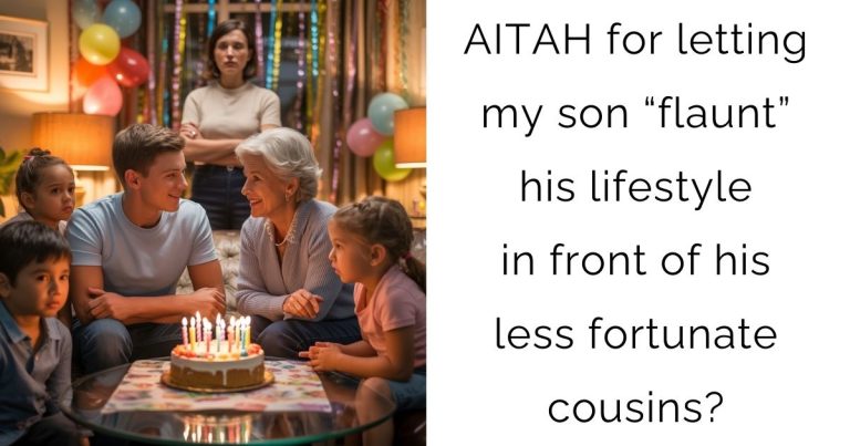 AITAH for letting my son “flaunt” his lifestyle in front of his less fortunate cousins?