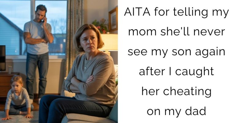 AITA for telling my mom she’ll never see my son again after I caught her cheating on my dad