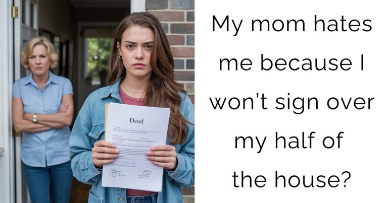 My mom hates me because I won’t sign over my half of the house.