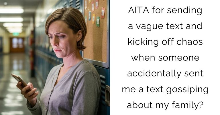AITA for sending a vague text and kicking off chaos when someone accidentally sent me a text gossiping about my family?