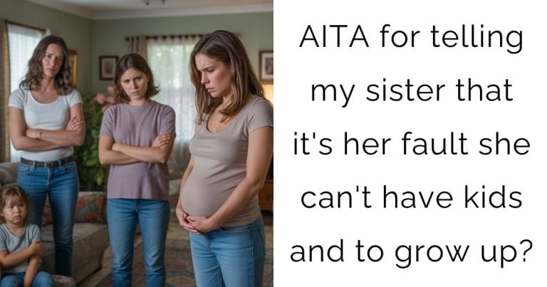 AITA for telling my sister that it’s her fault she can’t have kids and to grow up?