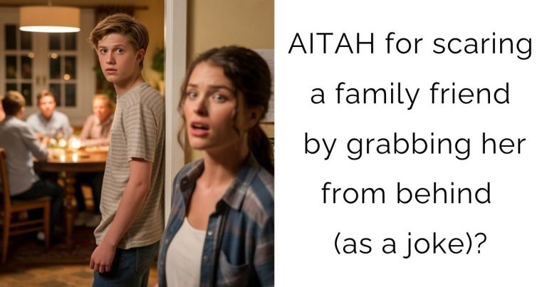 AITAH for scaring a family friend by grabbing her from behind (as a joke)?