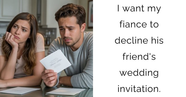 I want my fiance to decline his friend’s wedding invitation.