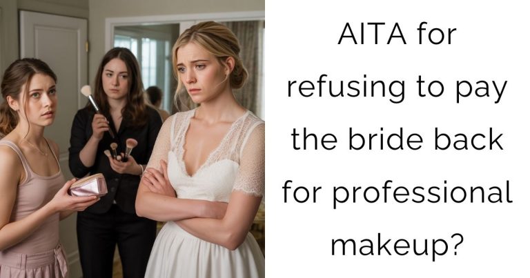 AITA for refusing to pay the bride back for professional makeup?