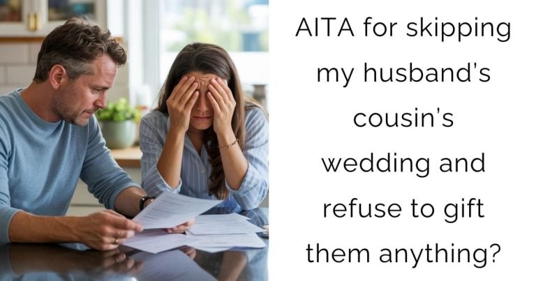 AITA for skipping my husband’s cousin’s wedding and refuse to gift them anything?