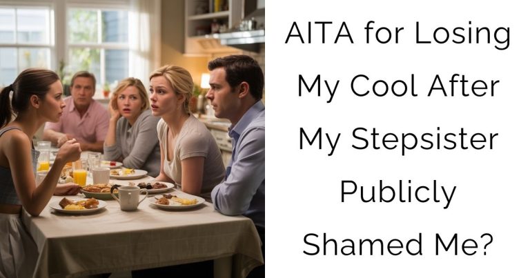 AITA for Losing My Cool After My Stepsister Publicly Shamed Me?
