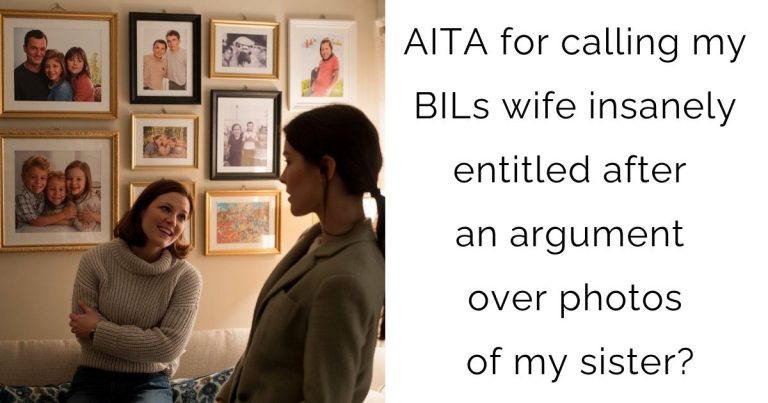 AITA for calling my BILs wife insanely entitled after an argument over photos of my sister?