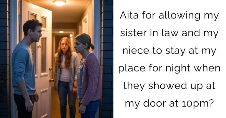 Aita for allowing my sister in law and my niece to stay at my place for night when they showed up at my door at 10pm?