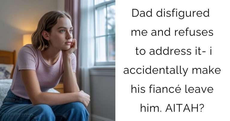 Dad disfigured me and refuses to address it- i accidentally make his fiancé leave him. AITAH?