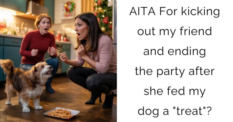 AITA For kicking out my friend and ending the party after she fed my dog a “treat”?