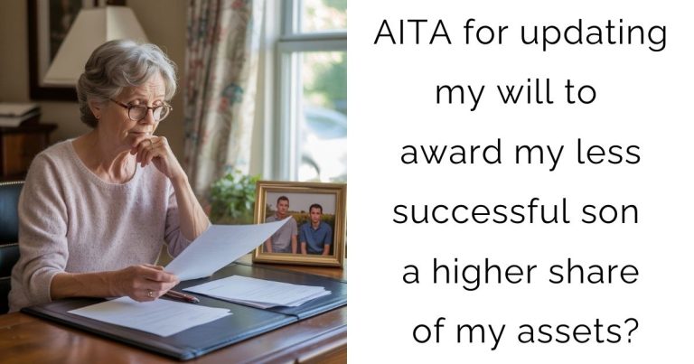 AITA for updating my will to award my less successful son a higher share of my assets?