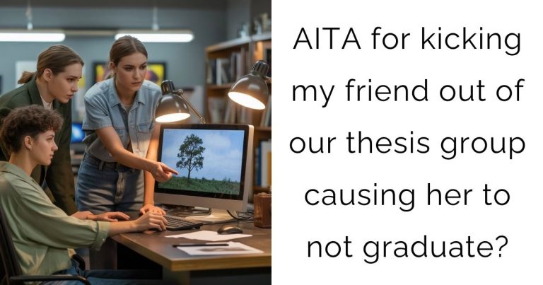 AITA for kicking my friend out of our thesis group causing her to not graduate?