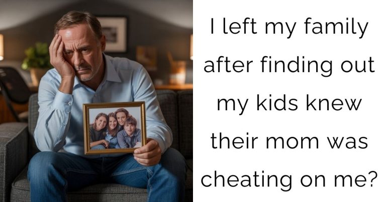 I left my family after finding out my kids knew their mom was cheating on me.