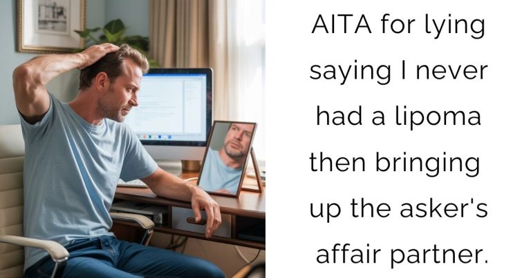 AITA for lying saying I never had a lipoma then bringing up the asker’s affair partner?