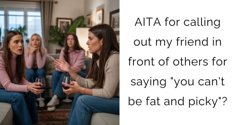 AITA for calling out my friend in front of others for saying “you can’t be fat and picky”?